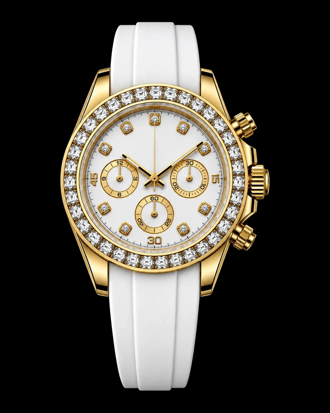 Daytona - White Diamond Gold Oysterflex