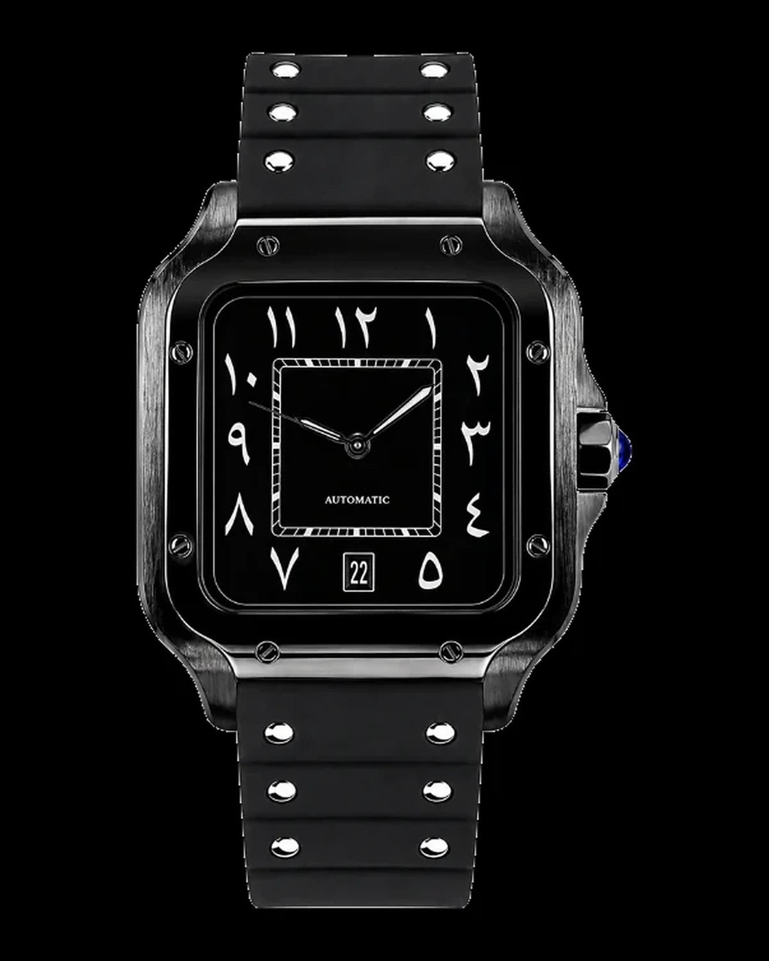 Santos - Black Rubber Arabic Dial